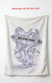 Balenciaga Crystal Design Flannel Throw Blanket for Sofa Couch BA242